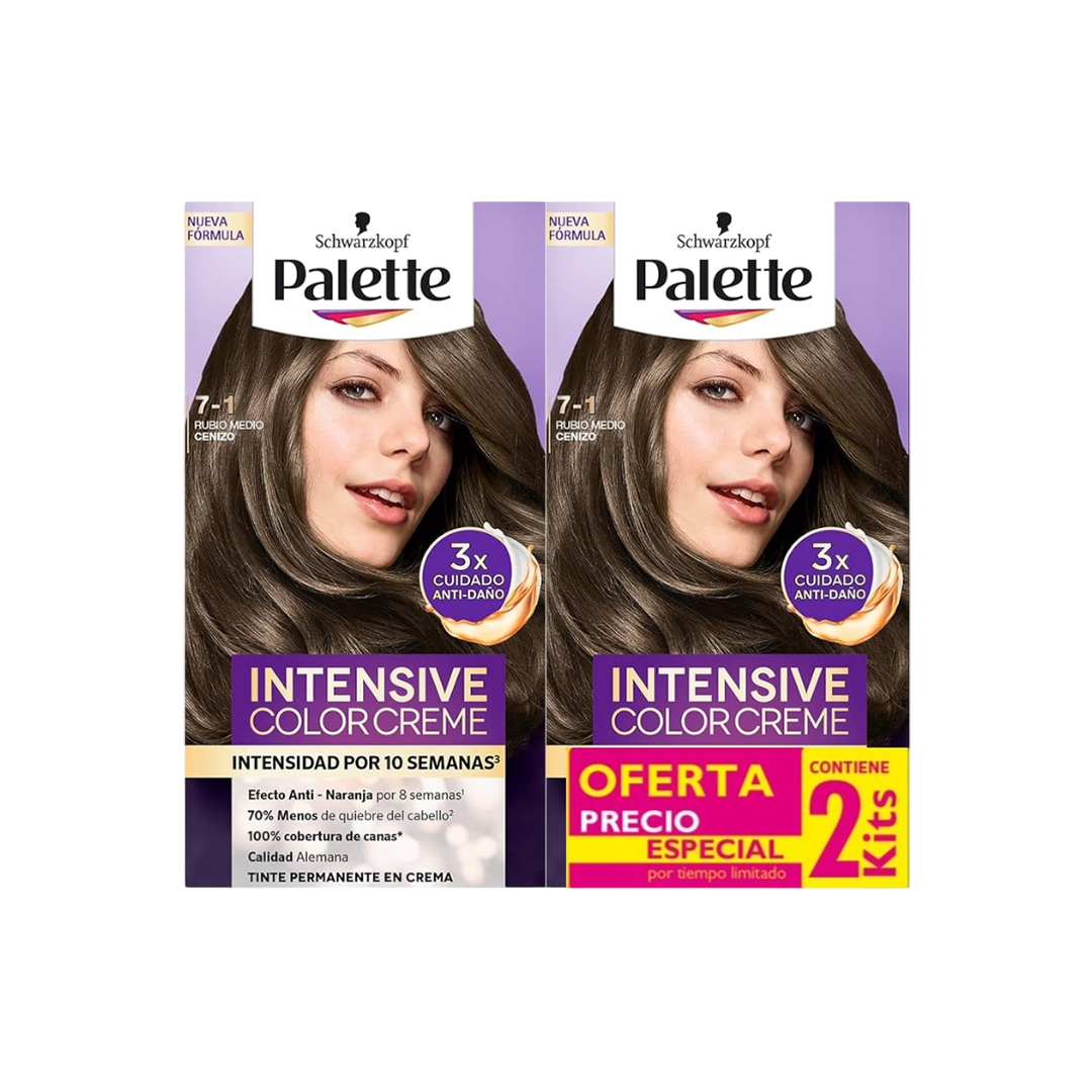 アニメ Colorful Palette Brown 7mai Palette Tinte Intensive Color Creme 7-1 Rubio Medio 2 Kit