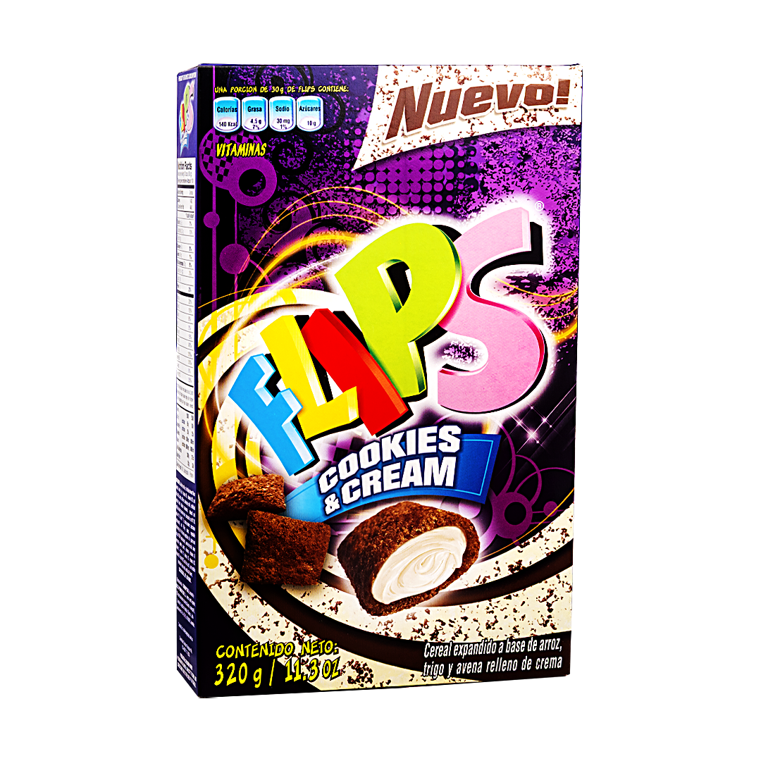 Flips Cookies Flips Cereal Cookies and Cream 320g