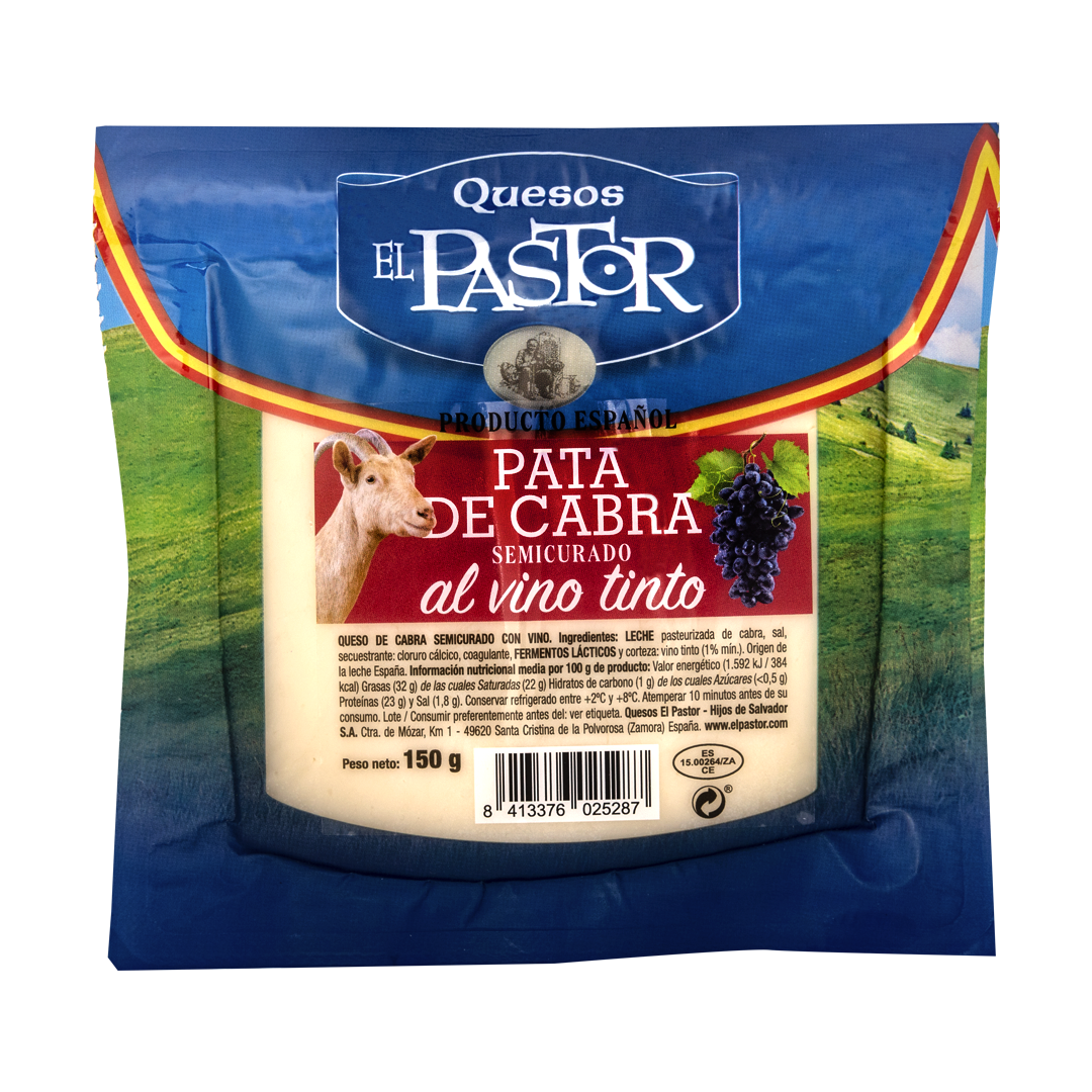 El Pastor Queso Cabra Vino Tinto 150g