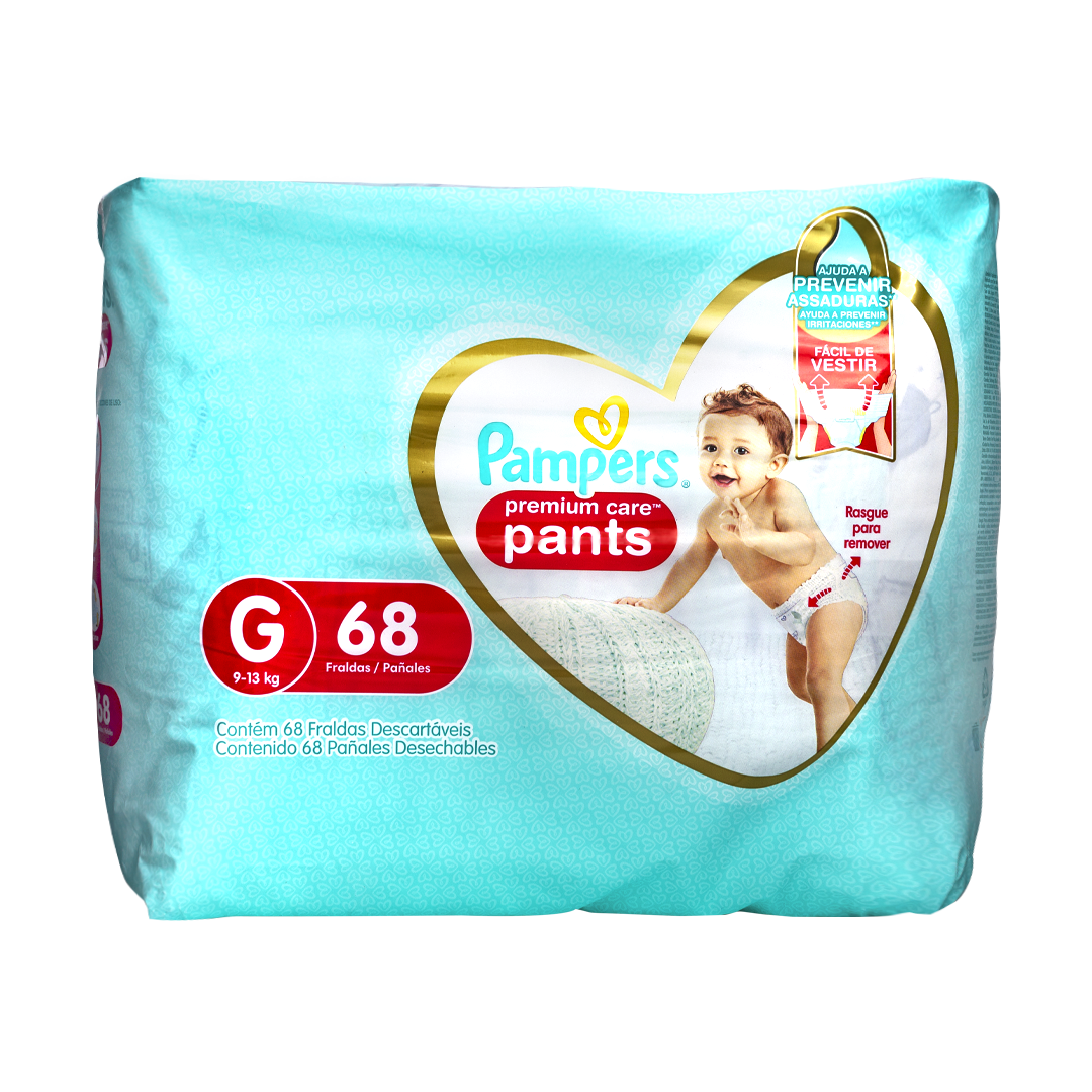 Pampers Premium Care Pants Pañales Talla G, 68 Unidades - Super 99