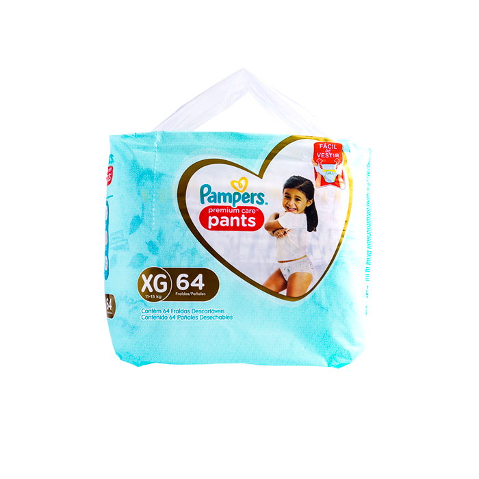 Pampers Premium Care Pants Pañales Talla XG, 64 Unidades - Super 99