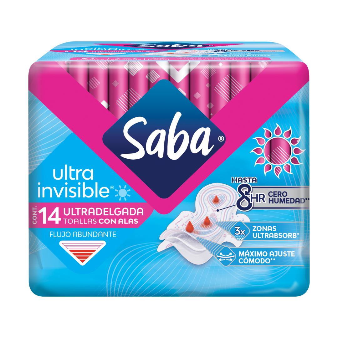 Saba Ultra Invisible Ultradelgada con Alas 14 unidades - Super 99