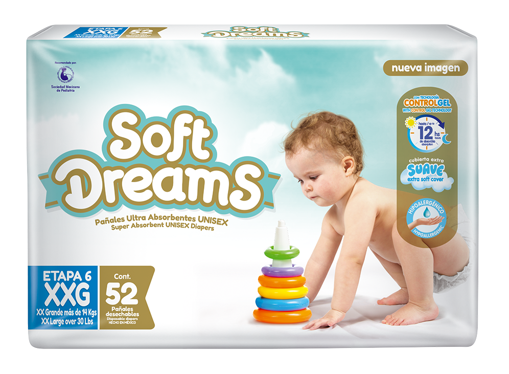 Soft Dreams Pañales Desechables Talla XXG 52 Unidades - Super 99