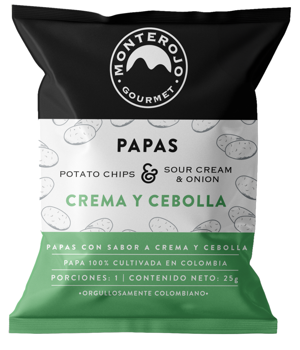 Monterojo Papas con Sabor Crema y Cebolla 25g